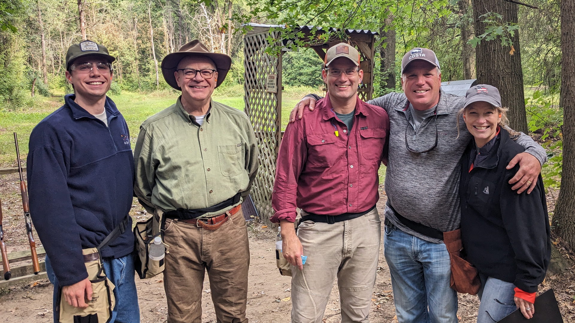 A group of attendees at the Sporting Clay Shoot