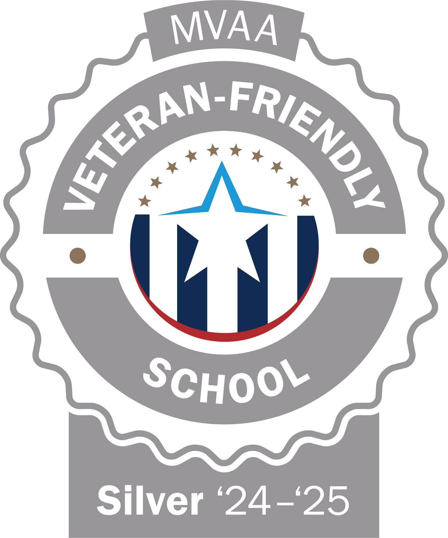 Michigan Veterans Affairs Agency - Veteran-Friendly School 2024-2025 Silver Badge