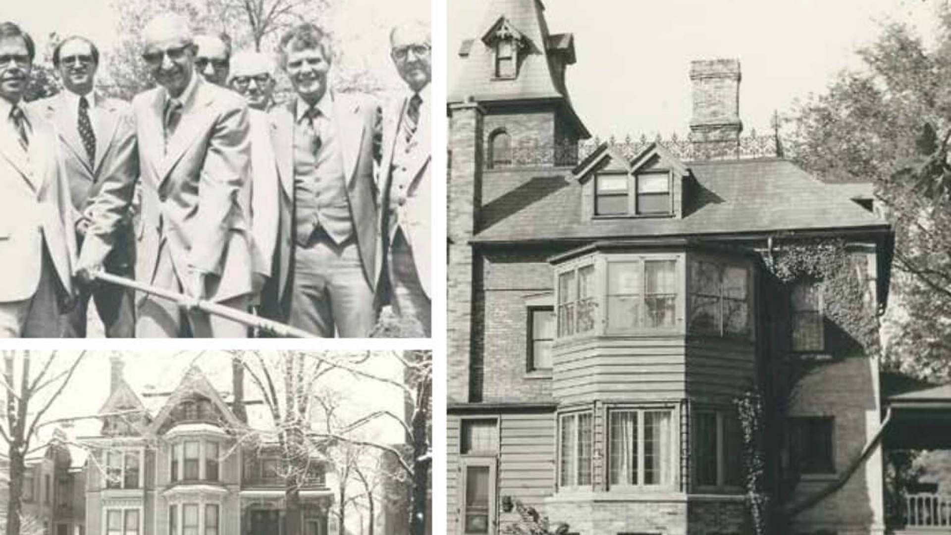 Three images of the buildings and staff of Milwaukee Bible Institute