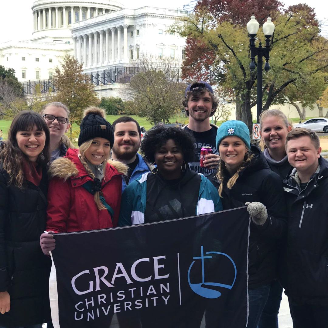 A group of Grace students in Washington DC