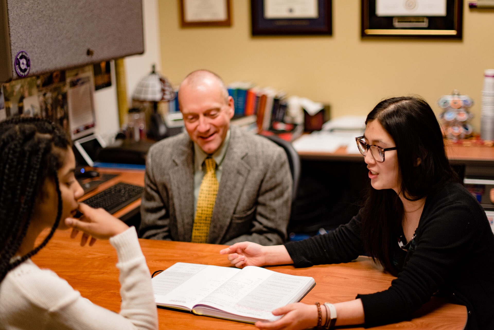 Professor Talking with Students